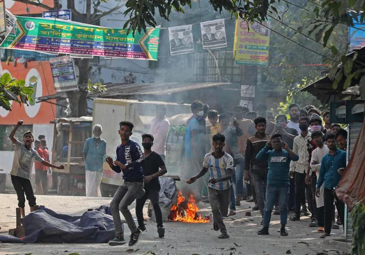 Las protestas en Bangladés han dejado varios muertos durante las elecciones.